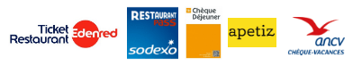 Tickets et chèques restaurant acceptés